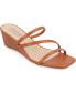 ფოტო #1 პროდუქტის Women's Takarah Strappy Asymmetrical Wedge Sandals