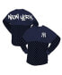 Фото #1 товара Women's Navy New York Yankees Checker Print Long Sleeve T-Shirt