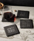 Фото #5 товара 4 X 4" Sip Sip Hooray Slate Coasters Square Set, 4 Piece