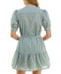 ფოტო #2 პროდუქტის Juniors' Short-Sleeve Tied Button-Front Dress