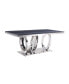 Фото #3 товара Nasir Dining Table, Gray Printed Faux Marble & Mirrored Silver Finish