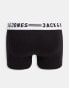 Фото #5 товара Jack & Jones 3 pack trunk with black waistband in black