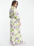 ASOS DESIGN – Maxi-Hemdblusenkleid aus Twill mit Blumenmuster