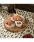 Wood Round Serving Platter Board with Rope Handles