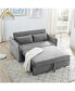 Фото #3 товара Pull-Out Sofa Sleeper, 3-In-1 Adjustable Sleeper With Pull-Out Bed, 2 Lumbar Pillows And Side