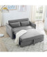 Фото #4 товара Pull-Out Sofa Sleeper, 3-In-1 Adjustable Sleeper With Pull-Out Bed, 2 Lumbar Pillows And Side