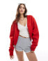 Фото #1 товара ASOS DESIGN button through sweat cardigan in red