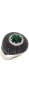 ფოტო #1 პროდუქტის Suzy Levian Sterling Silver Cubic Zirconia Green and Black Pave Halo Ring