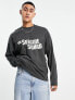 ASOS DESIGN oversized long sleeve t-shirt with Suicide Squad print in black