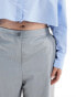 Фото #8 товара ASOS DESIGN Curve wide leg tailored dad trouser in grey