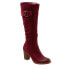 Softwalk Knox S1951-601 Womens Red Leather Zipper Knee High Boots 5.5