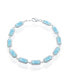 ფოტო #1 პროდუქტის Sterling Silver Oval Larimar Linked Bracelet