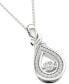 Фото #2 товара Twinkling Diamond Star diamond Teardrop Halo 18" Pendant Necklace (1/4 ct. t.w.) in 10k White Gold