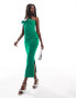 Vesper bandeau bow detail bodycon midi dress in green grün, 36 - фото #1