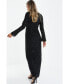 Women's Long Sleeve Sequin Wrap Evening Dress