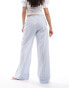 Фото #2 товара Pimkie drawstring wide leg drawstring trousers in blue and white stripe