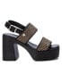 ფოტო #2 პროდუქტის Women's Heeled Sandals, Black With Brown Accent