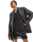 Фото #2 товара ASOS DESIGN Tall oversized tailored jacket in black herringbone