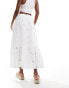 Фото #3 товара New Look broderie tiered midi skirt in white