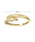 ფოტო #2 პროდუქტის 14k Gold Plated with Emerald Cubic Zirconia Textured Coiled Serpent Bypass Bangle Bracelet