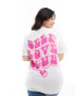 Фото #1 товара In The Style Plus Self Love Club slogan t-shirt in white