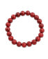 Simple Plain Stacking Round Coral Red Stone Ball Bead Stackable Strand Stretch Bracelet For Women Teen For Men 8MM