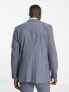 Фото #5 товара Selected Homme slim fit suit jacket in grey blue check