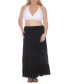 Plus Size Smocked-Waist Tiered Maxi Skirt