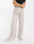 ASOS DESIGN wide leg dad trouser in stone