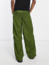 Фото #2 товара COLLUSION Unisex parachute cargo trousers with ruching in khaki