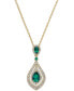 Sapphire (1-1/4 ct. t.w.) and Diamond (1/2 ct. t.w.) Pendant Necklace in 14k Gold (Also available in Ruby and Emerald)
