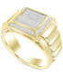 ფოტო #1 პროდუქტის Men's Diamond Cluster Ring (1/4 ct. t.w.) in 10k Gold
