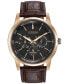 ფოტო #1 პროდუქტის Men's Dress Eco-Drive Black-Brown Leather Strap Watch 44mm BU2013-08E