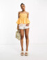 Фото #4 товара ASOS DESIGN smock cami suntop with pleated bust in orange