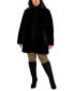 Фото #4 товара Juniors Trendy Plus Size Faux-Fur Coat