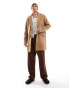 Jack & Jones wool blend overcoat in tan