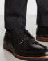 Dune London Wide Fit Striver lace up derby shoes in black leather