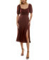 ფოტო #1 პროდუქტის Juniors' Crochet-Trim Tie-Back Midi Dress