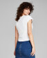 ფოტო #2 პროდუქტის Women's Extended Shoulder T-Shirt, Created for Macy's
