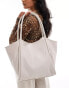 Фото #2 товара ASOS DESIGN weave tubular tote bag in stone