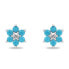 Charming silver earrings with turquoise zircons EA846WTQ