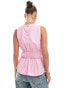 Фото #2 товара River Island smock top in pink and white stripe