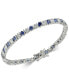 ფოტო #1 პროდუქტის Blue Cubic Zirconia Tennis Bracelet in Sterling Silver, Created for Macy's