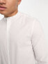 ASOS DESIGN easy iron slim fit poplin shirt with grandad collar in white