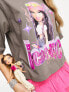 ASOS DESIGN Bratz license boxy t-shirt with front print in charcoal