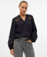 ფოტო #1 პროდუქტის Women's Lace-Inset Long-Sleeve Top