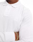 BOSS Orange Passerby long sleeve polo in white