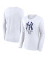 ფოტო #3 პროდუქტის Women's White New York Yankees Long Sleeve T-shirt