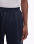 Topman pleat front straight leg jogger in navy