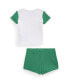 ფოტო #3 პროდუქტის Baby Girls Ribbed Cotton T-shirt and Shorts Set